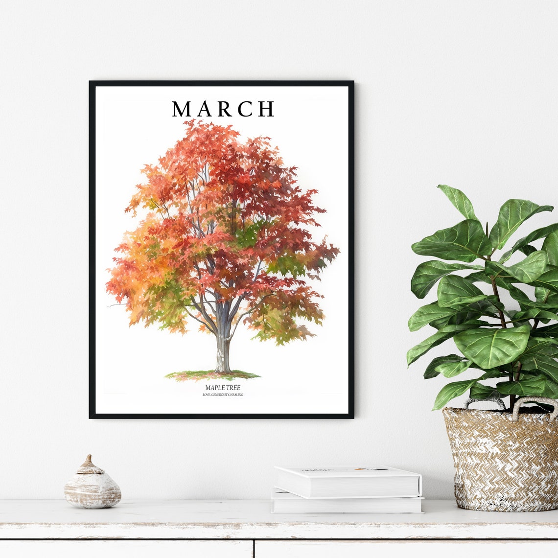 March Tree Month Maple Tree Art Print Maple Tree Wall Art Poster - Image 3