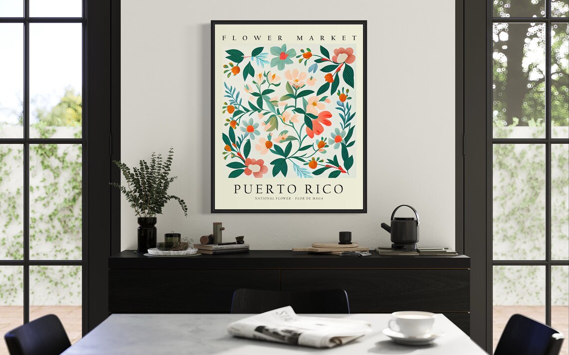 Puerto Rico Flor De Maga Botanical Art Print - Image 2