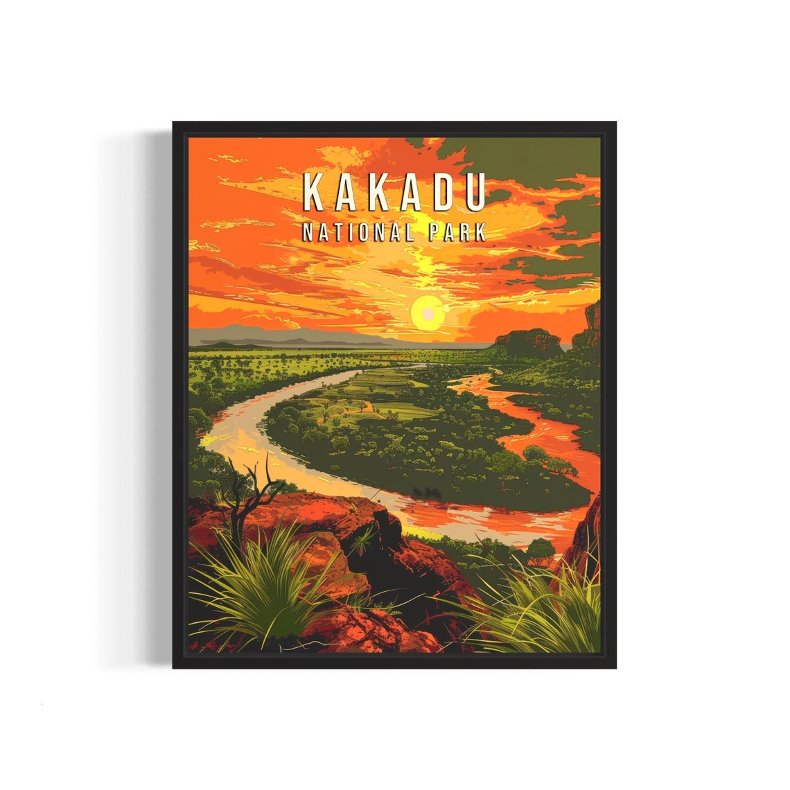 Kakadu National Park Sunset River Outback Art Botanical Poster
