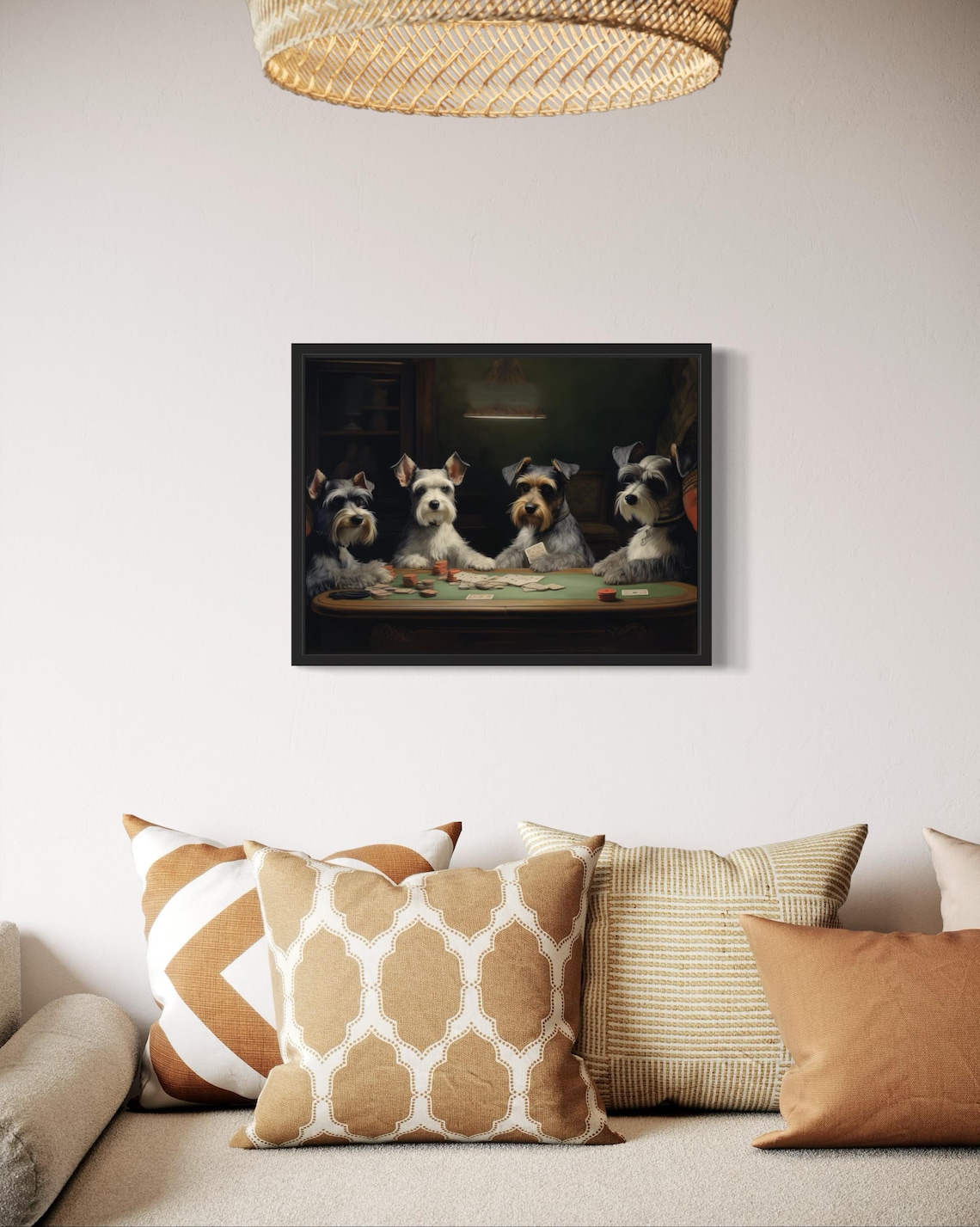Miniature Schnauzer Playing Cards Poster Print - Image 2