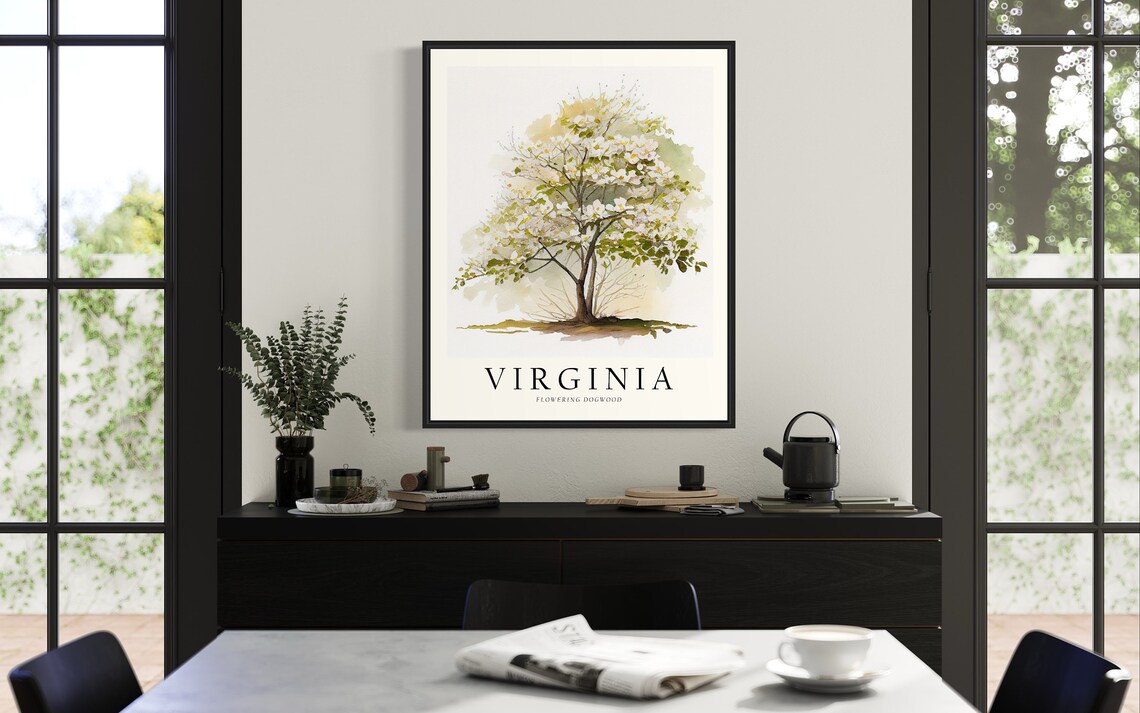 Virginia Flowering Dogwood State Tree Art Print - Image 2
