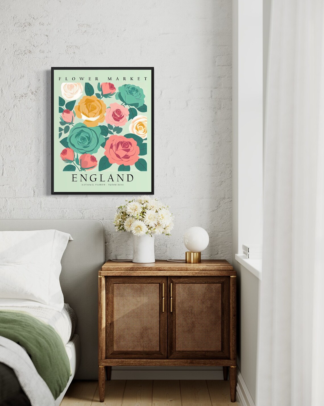 Tudor Rose England Flower Market Art Print - Image 2