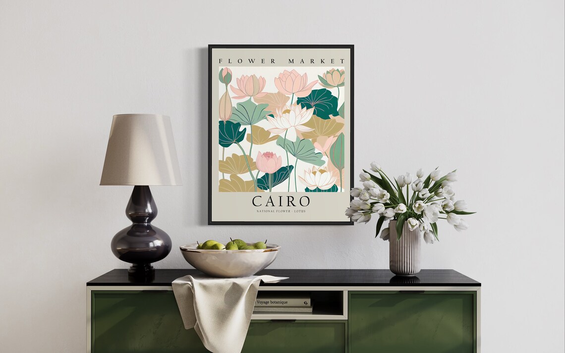 Cairo Egypt Flower Market Art Print Cairo Flower Poster Wall Art - Image 2