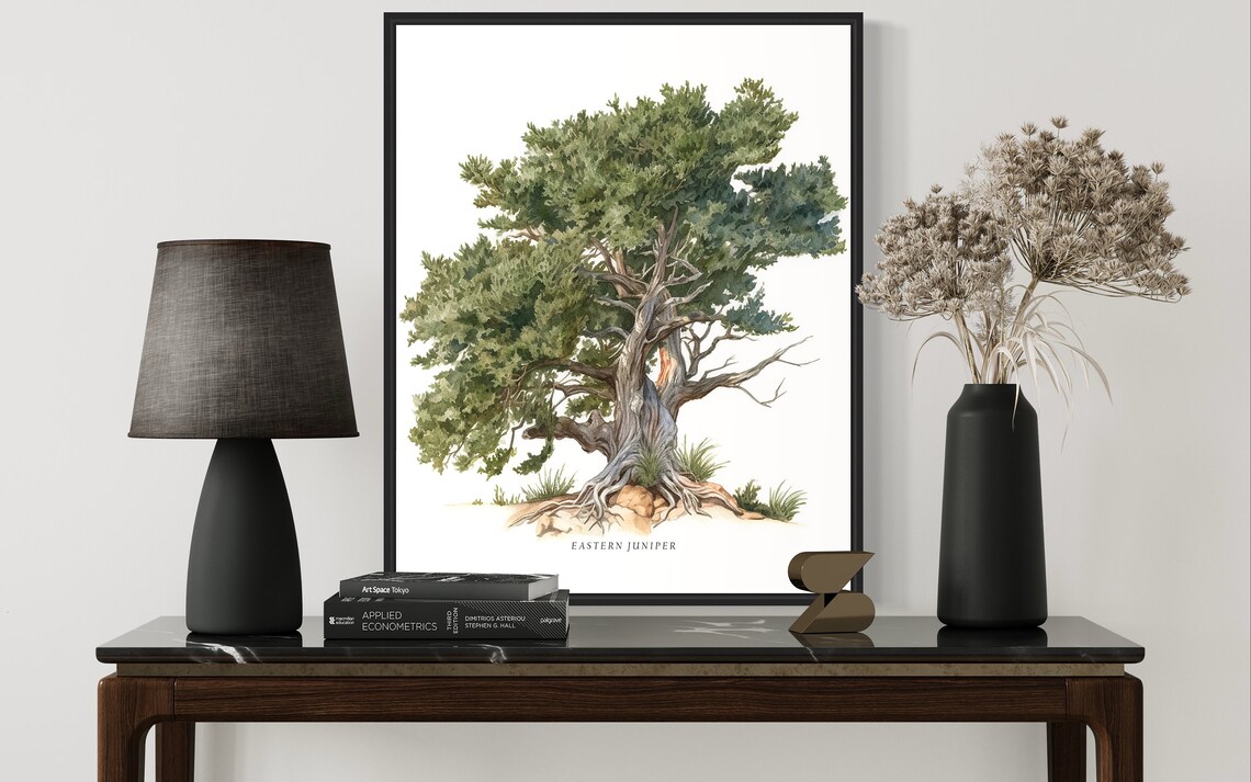 Eastern Juniper Tree Art Print, Nature Landscape
