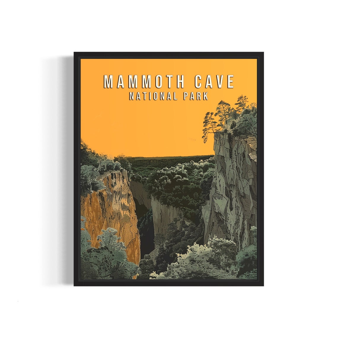 Mammoth Cave National Park Canyon Gorge Vintage Art Vintage Poster