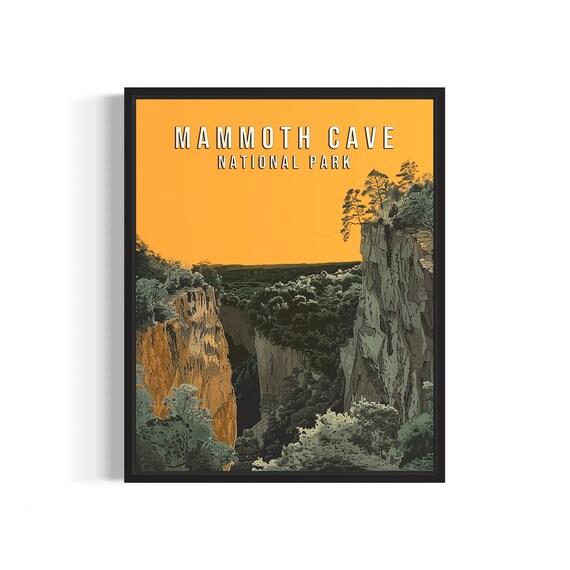 Mammoth Cave National Park Canyon Gorge Vintage Art Vintage Poster