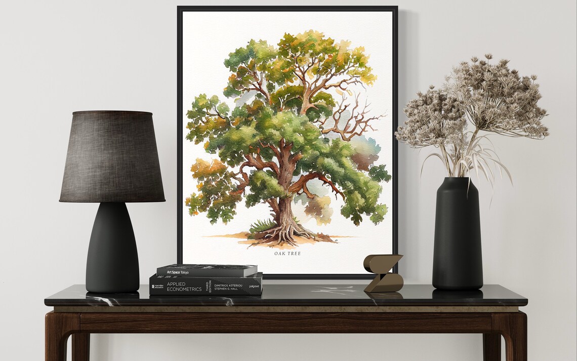 Oak Tree Art Print, Nature Wall Art Poster - Image 3