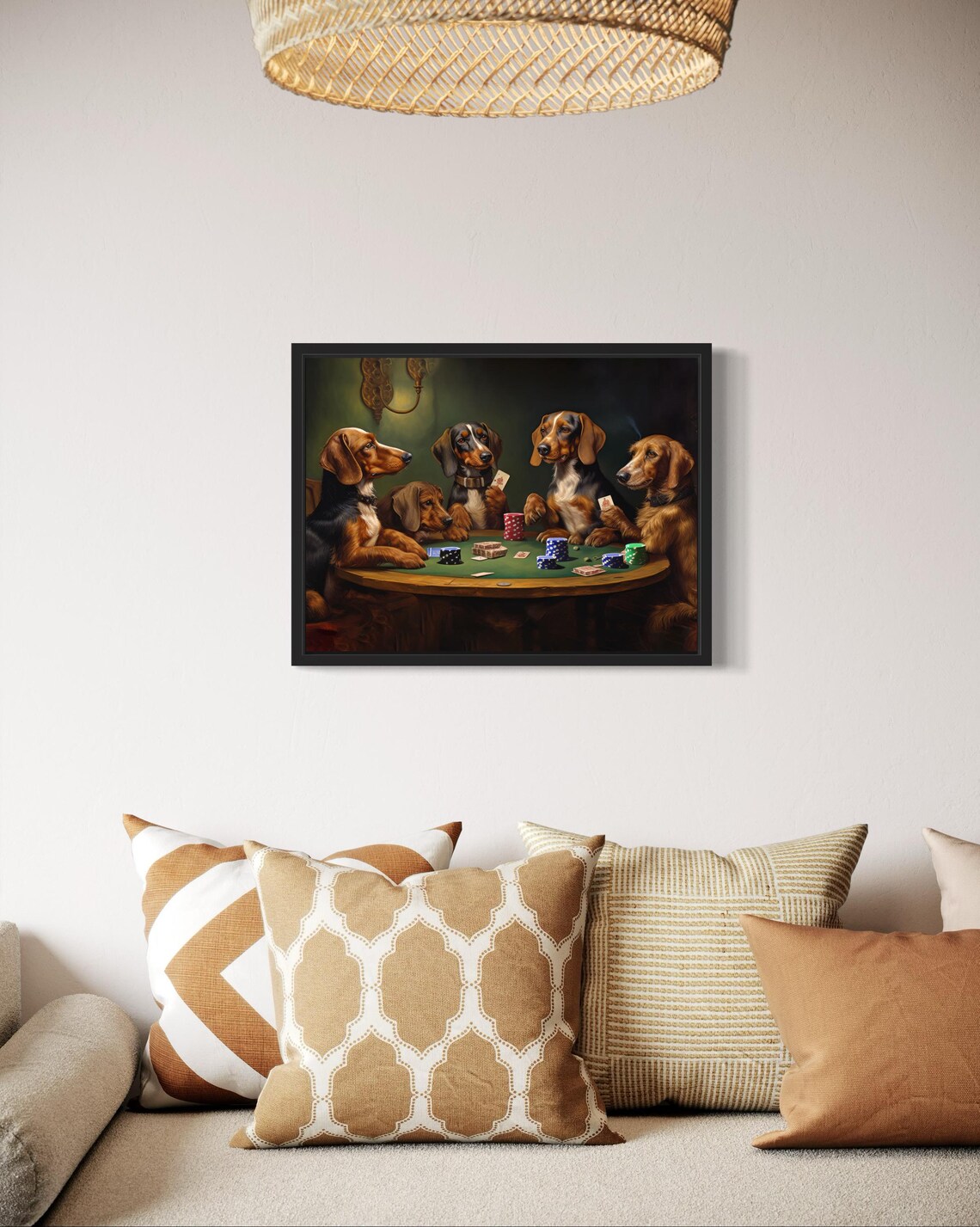 Dachshund Playing Cards Humor Art Print, Poker Decor - Image 2