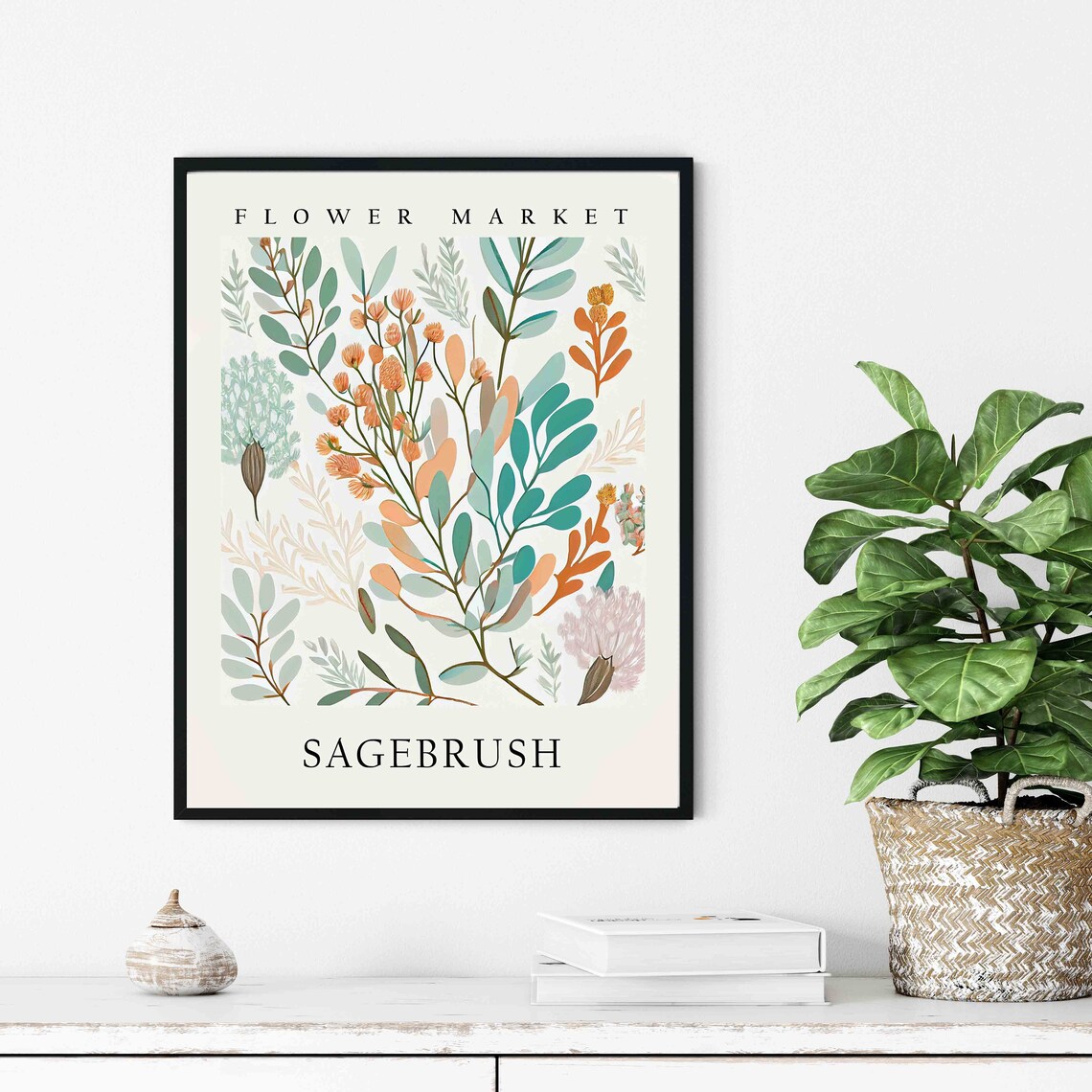 Sagebrush Desert Copper Botanical Flower Market Pastel Art Print - Image 2