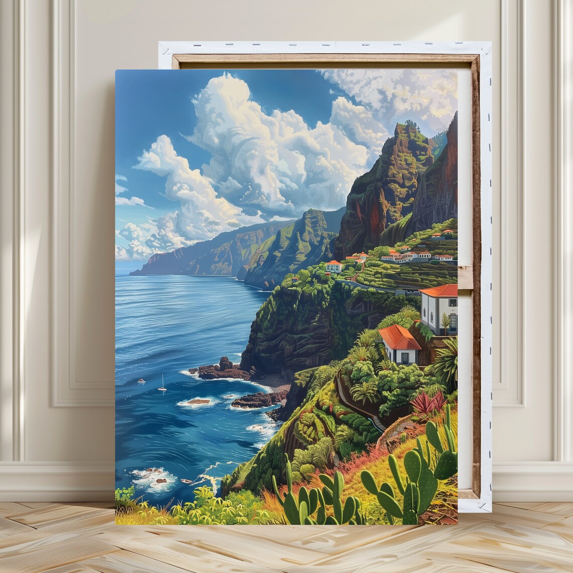 Madeira Flower Island Green Coastal Cliffs Portugal Travel Wall Art