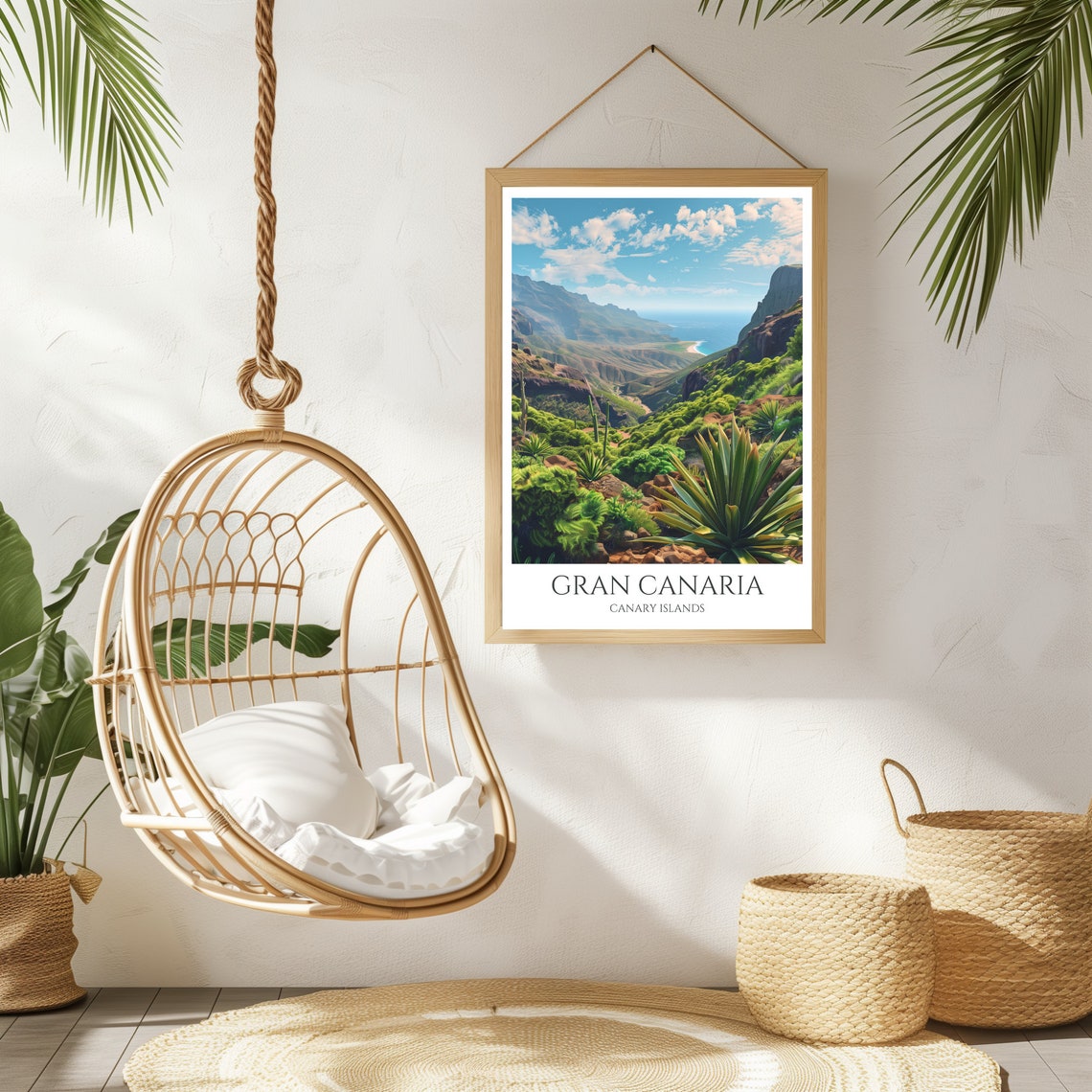 Gran Canaria Green Volcanic Valley Coast Canary Islands Travel Poster - Image 2