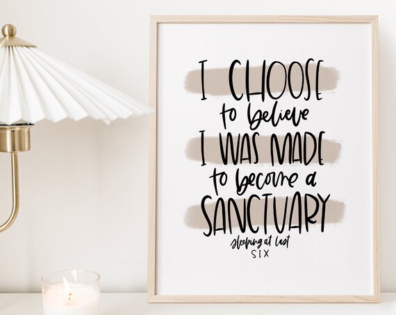Sleeping At Last Six Sanctuary Lyrics Hand Lettered Art Poster
