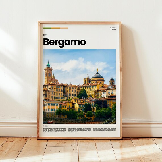Bergamo Italy Historic Old Town Skyline Europe Travel Wall Art