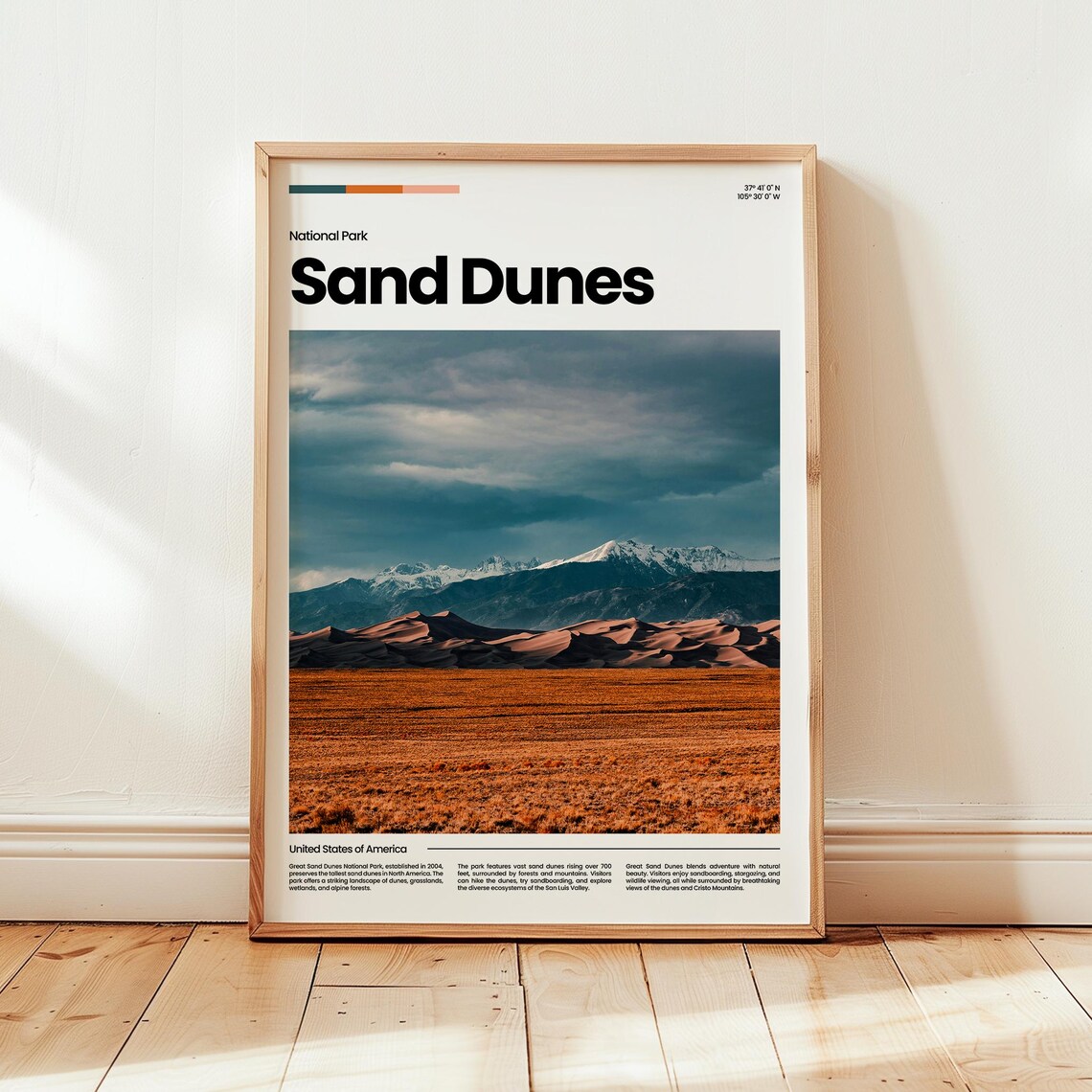 Great Sand Dunes National Park Colorado Photo Landscape Travel Poster