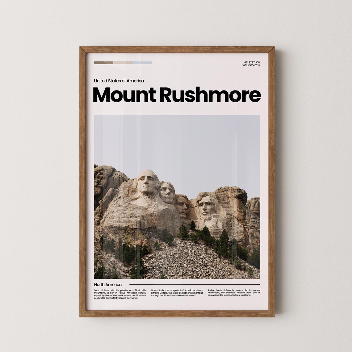Mount Rushmore South Dakota Carved Faces National Monument Poster