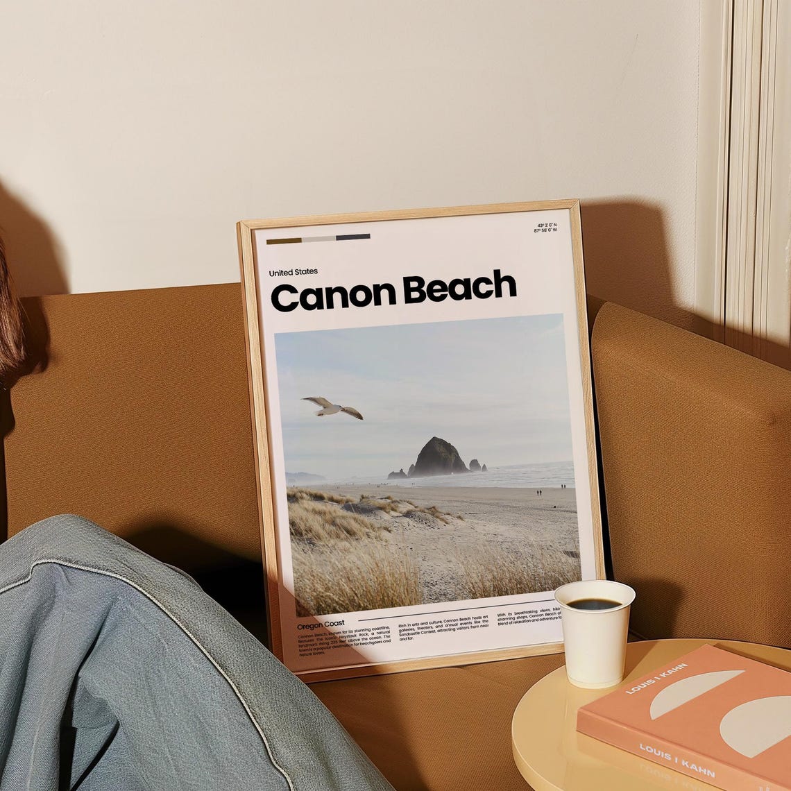 Canon Beach Oregon Haystack Rock Seagull Dunes Coastline Poster - Image 4