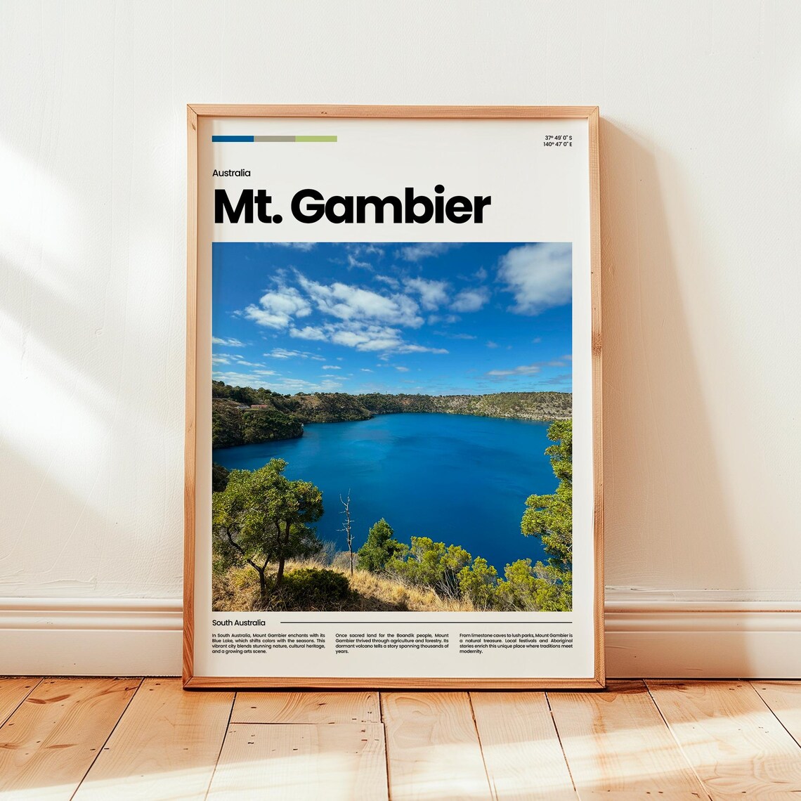 Mount Gambier Travel Poster, Australia Gift