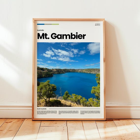 Mount Gambier Travel Poster, Australia Gift