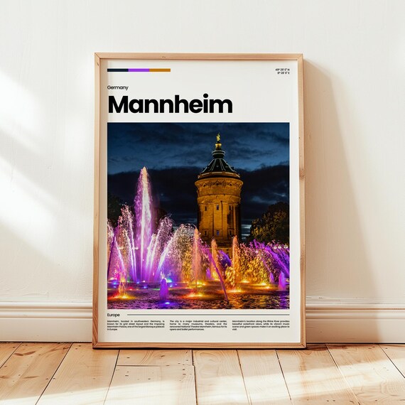 Mannheim Poster Print Photo Wall Art Germany Travel Gift
