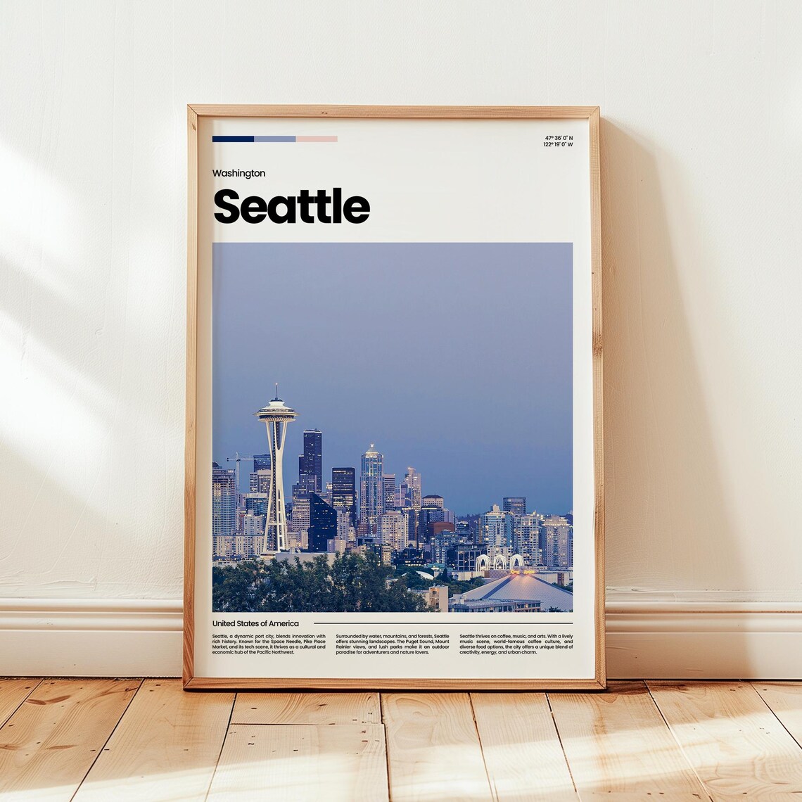 Seattle Poster Print Photo Wall Art Washington Travel Gift
