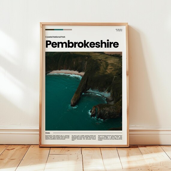 Pembrokeshire Poster Print Photo Wales Travel Gift