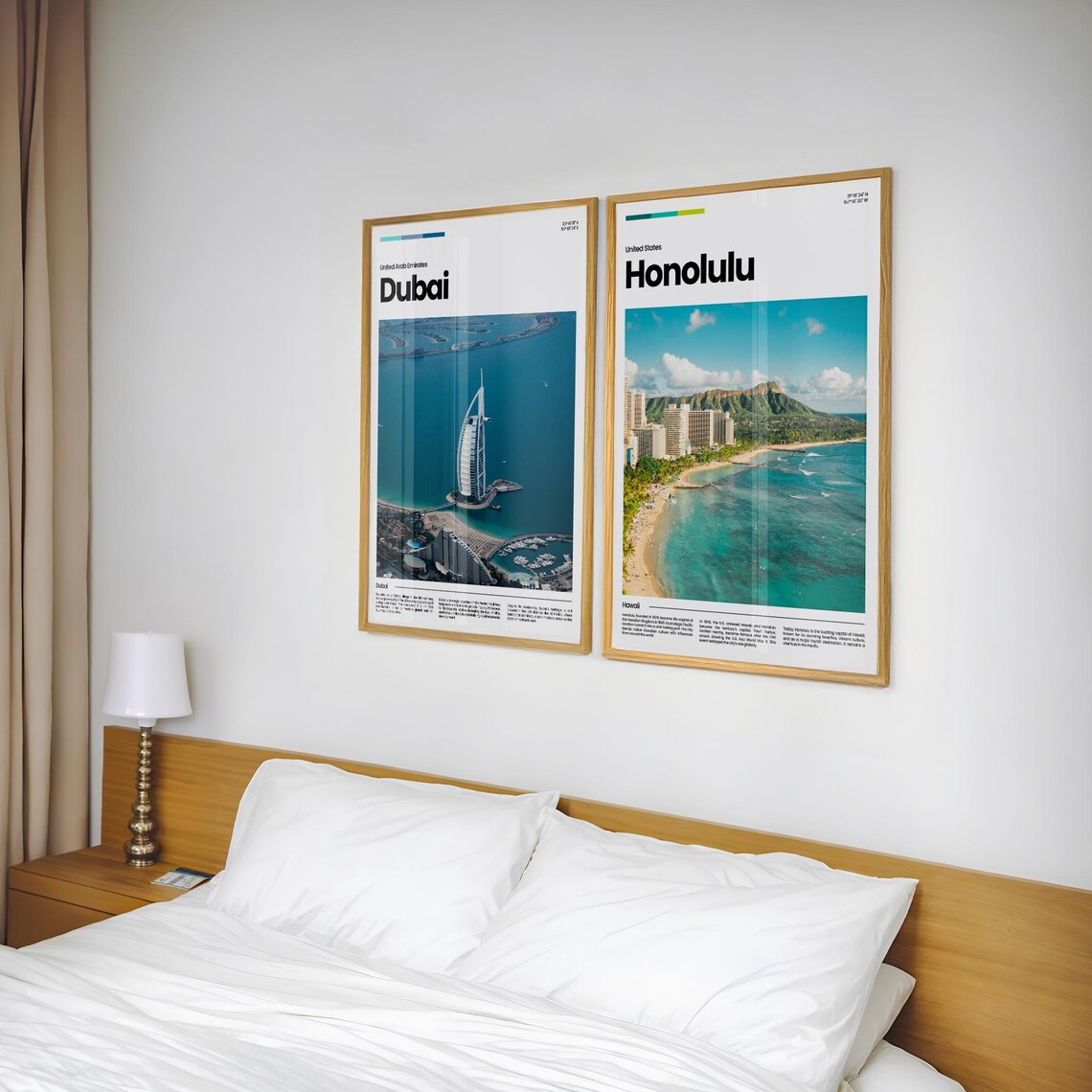 Honolulu Hawaii Waikiki Beach Aerial Travel Photography Poster - Image 2