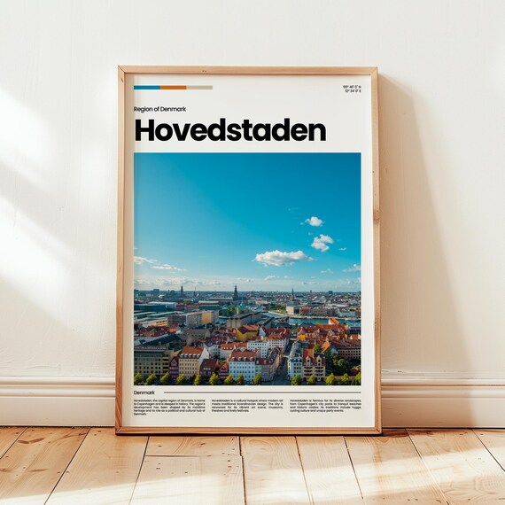 Hovedstaden Poster Print Photo Wall Art Denmark Travel Gift