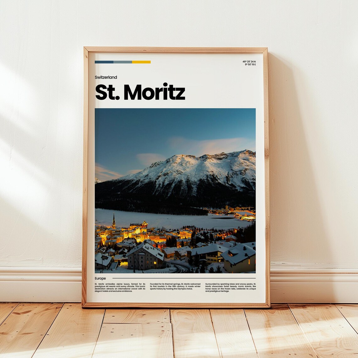 Saint Moritz Poster Print Photo Switzerland Travel Gift
