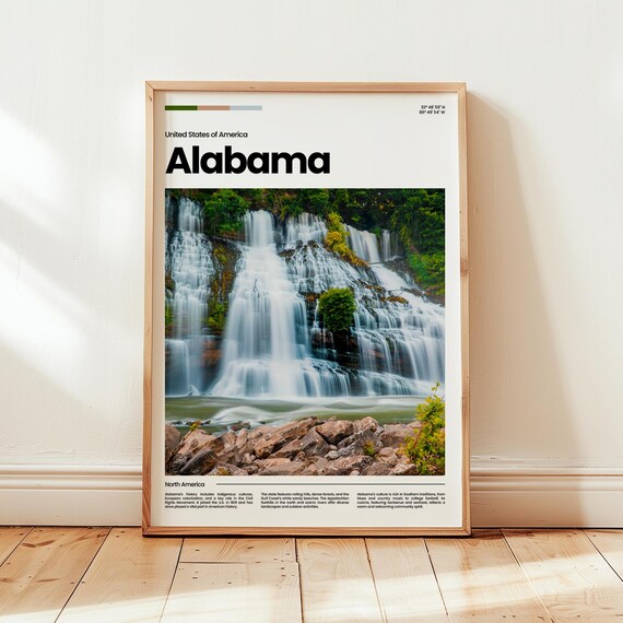 Alabama Poster Print Photo Wall Art United States Travel Gift