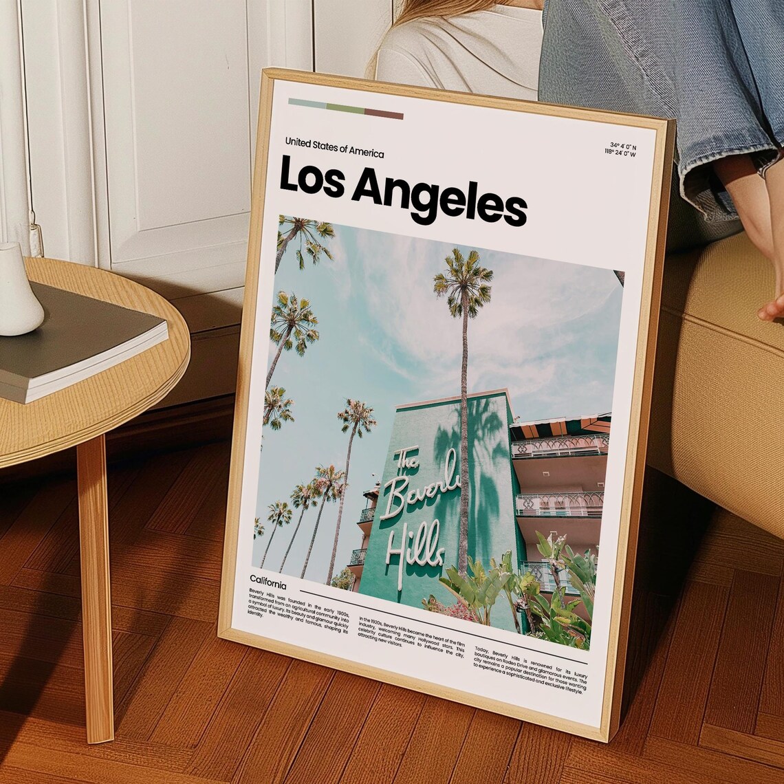 Los Angeles Beverly Hills Hotel Palms Vintage California Poster - Image 3