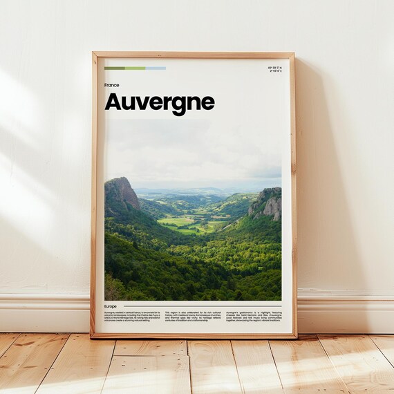 Auvergne Poster Print Photo Wall Art France Travel Gift