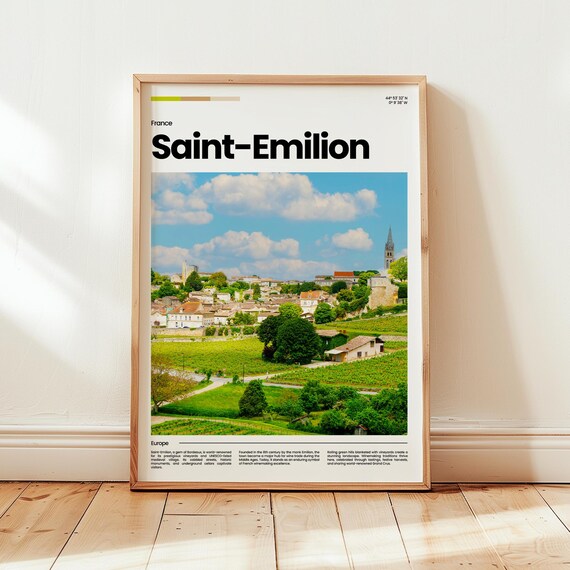 Saintemilion Poster Print Photo Stemilion Wall Art France Travel Gift