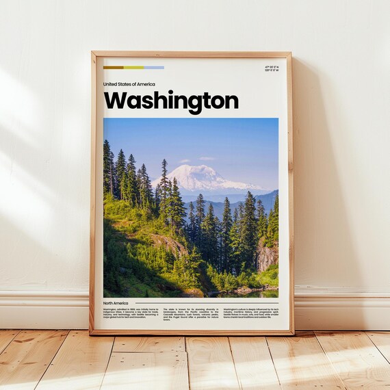 Washington Poster Print Photo United States Travel Gift
