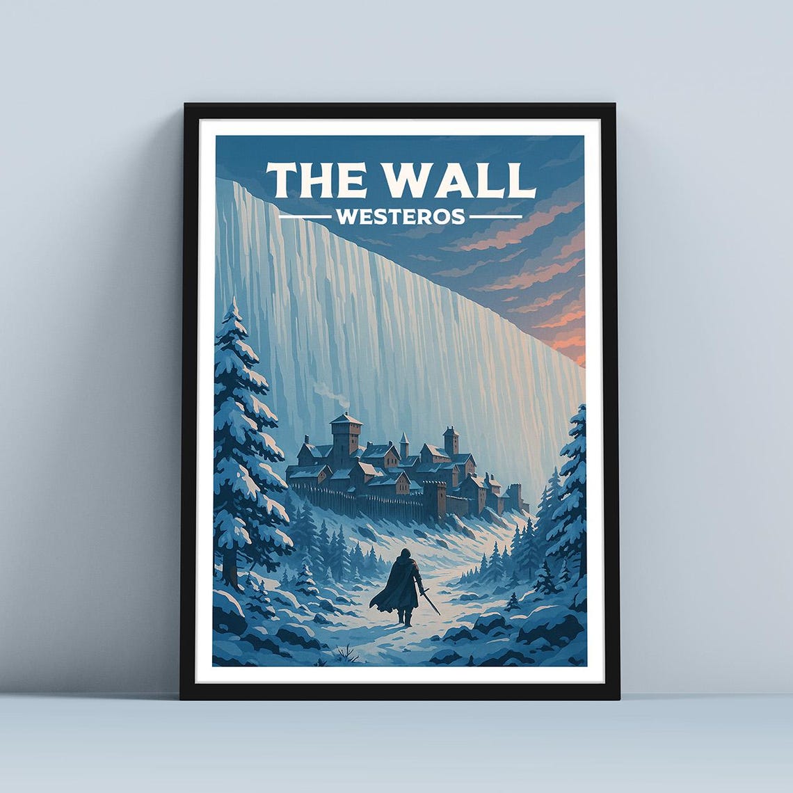 The Wall Westeros Poster Game of Thrones Ice Wall Winter Fantasy Art