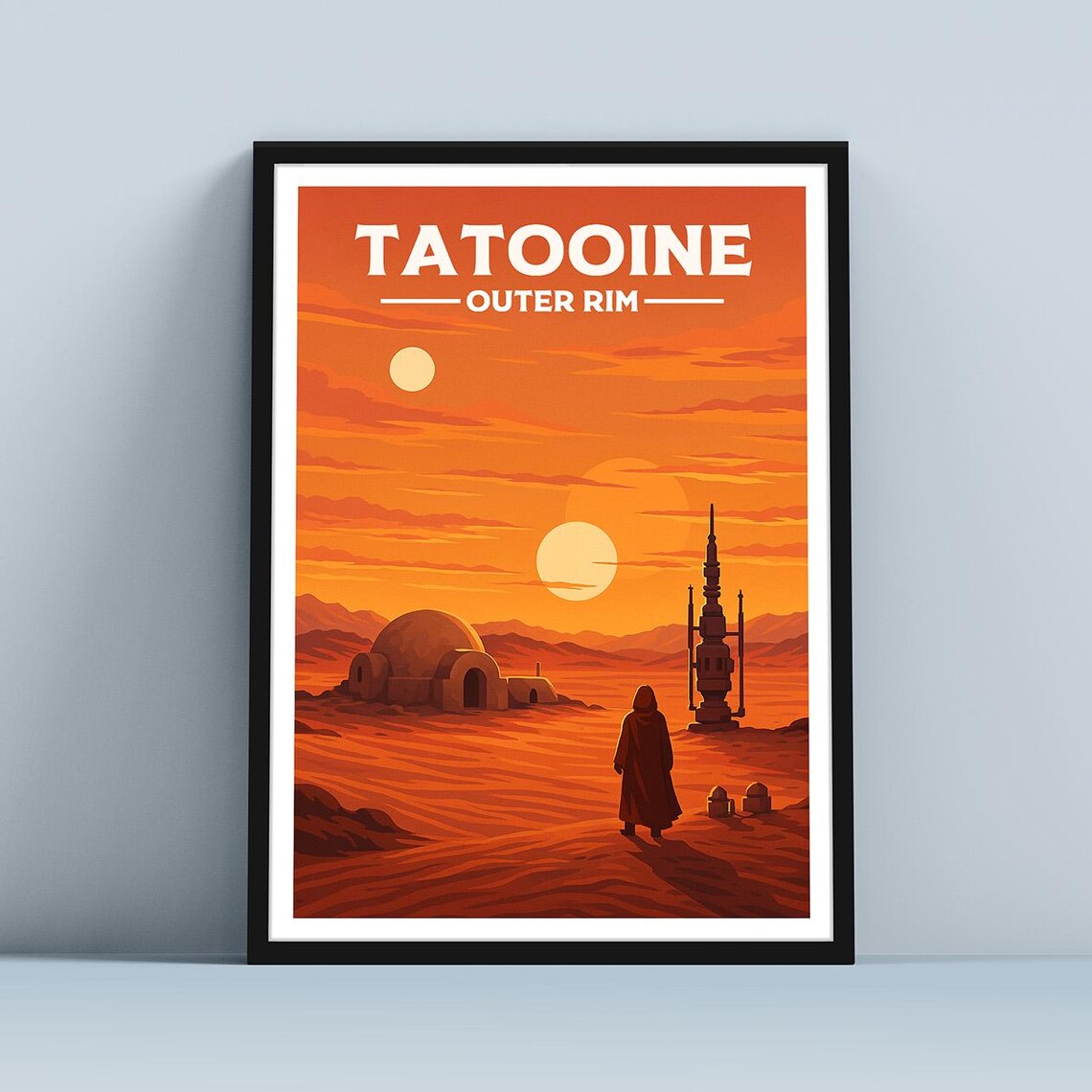Tatooine Travel Poster, Fantasy Sci-Fi Movie Art