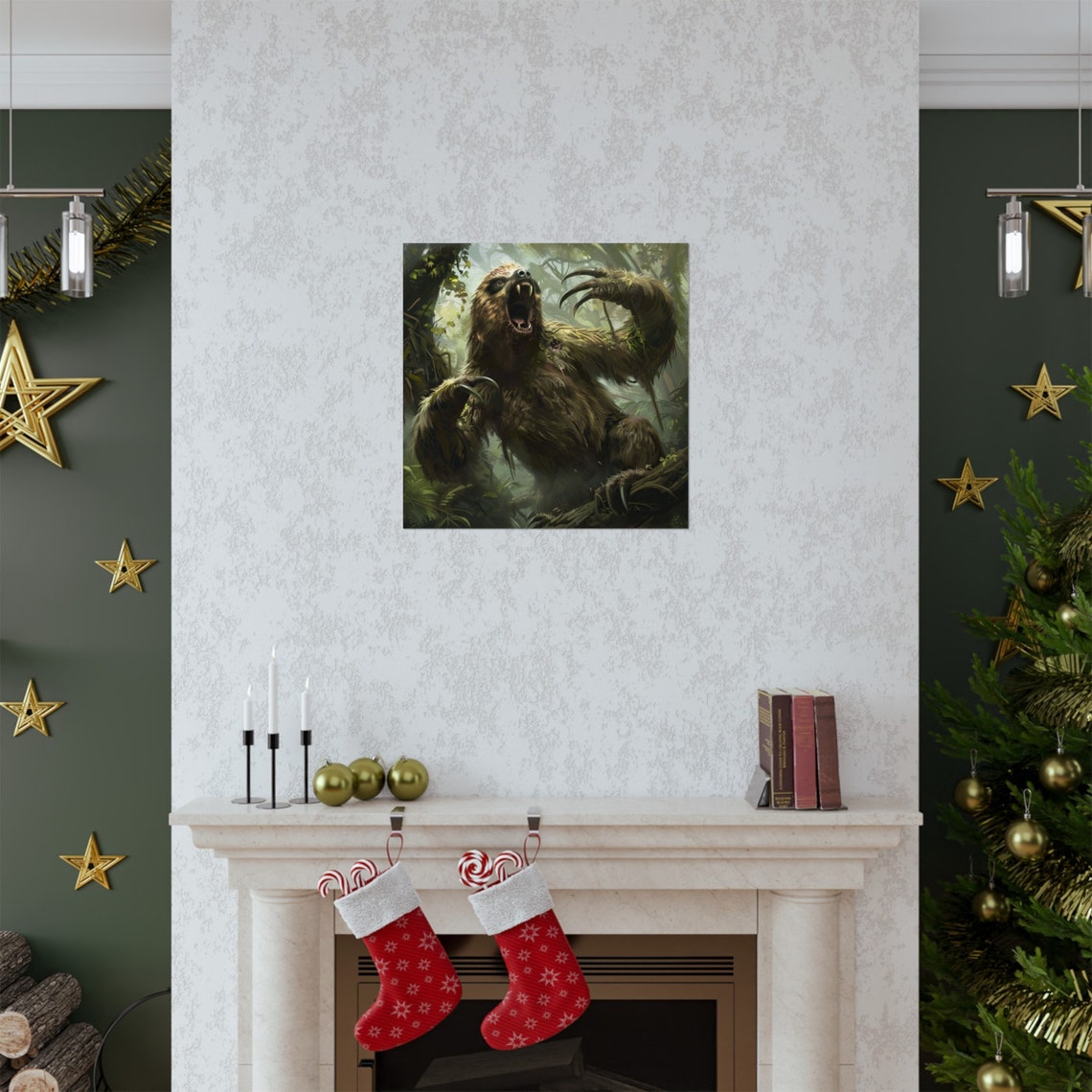 Giant Rabid Sloth Poster, Sloth Humor Art - Image 2