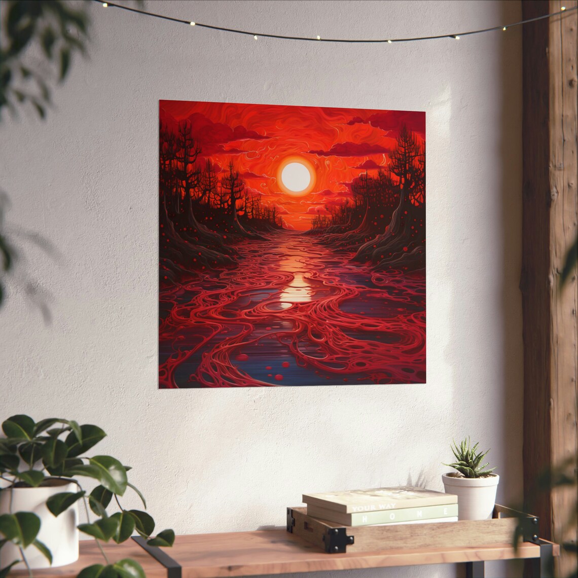 Desolate Sunset Trippy Landscape Poster - Image 3