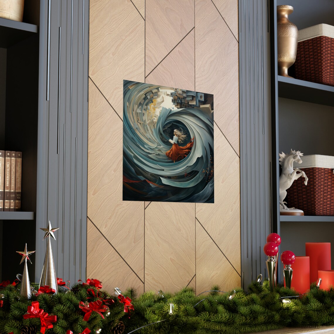 Abstract Whirl Wind Girl, Modern Futuristic Art - Image 3