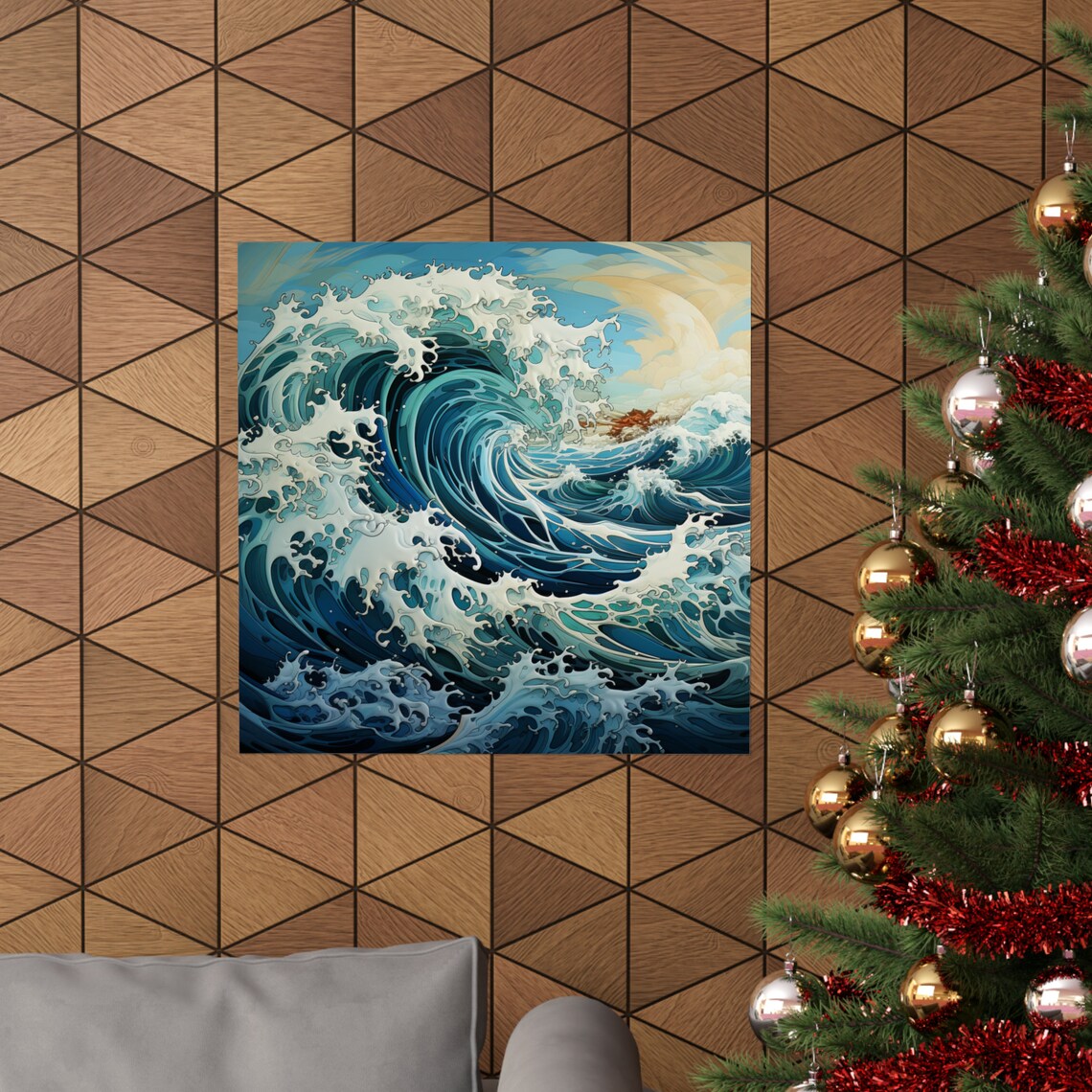 Intense Waves Monochromatic Surfers Dream Wave Art Print