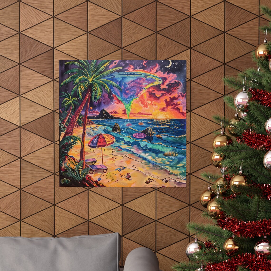 Ocean Rainbow Vortex Abstract Design Poster - Image 4