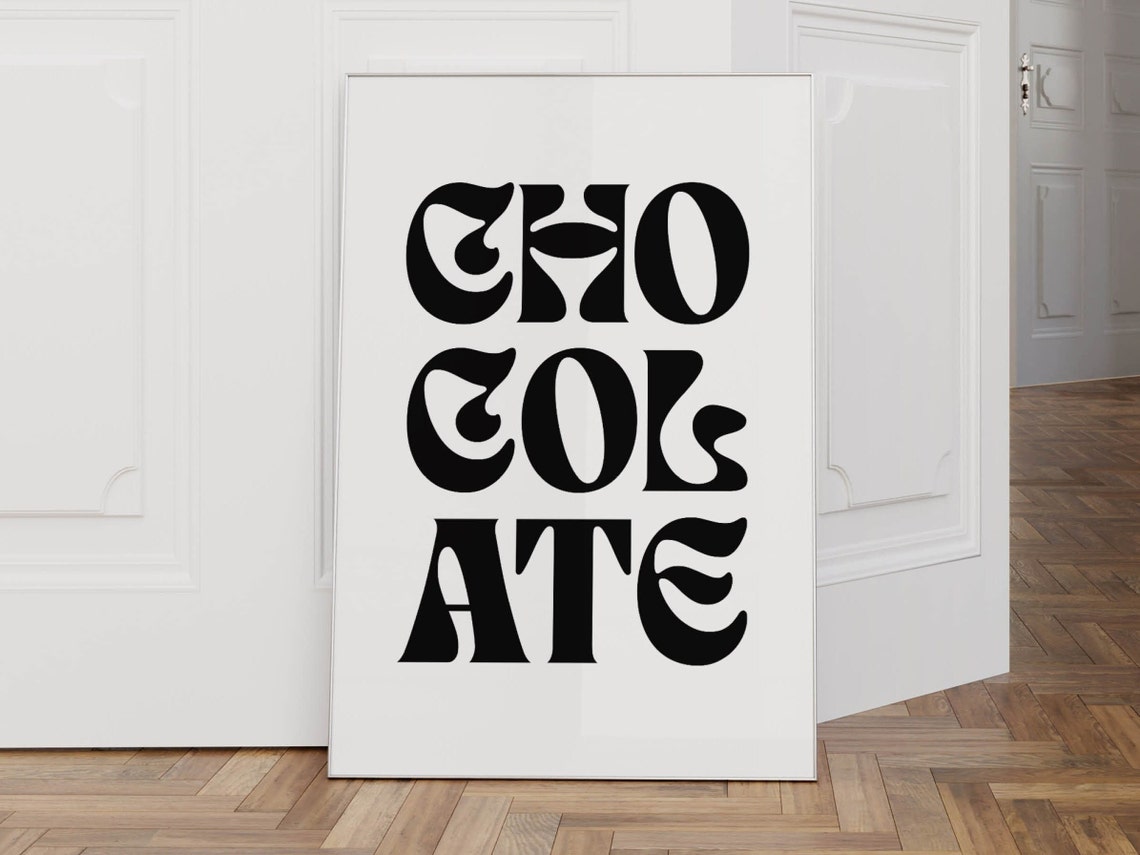 Chocolate Print Funny Kitchen Art Chocolate Wall Decor Chocolate Poster Art Retro Chocolate Decor Chocolate Lover - Image 2