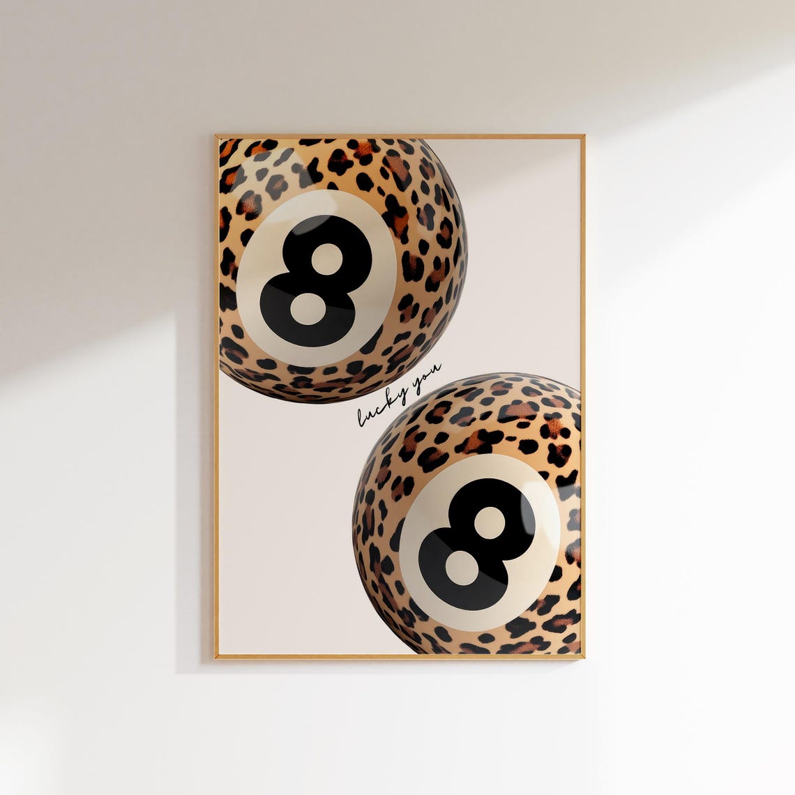 Leopard Wall Art Prints Trendy 8 Ball Print Lucky Girl Decor You Eight Poster Funky