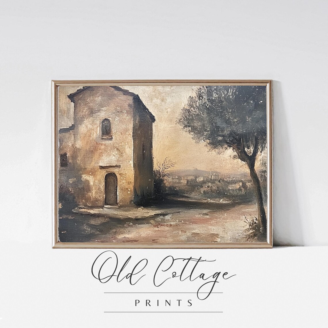 Weathered Serenity Rustic Cottage Earthy Landscape