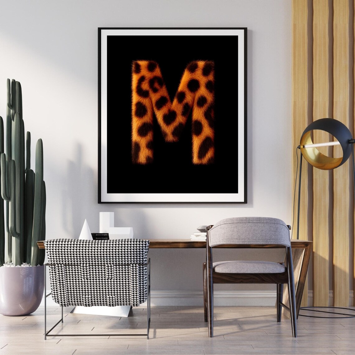 M Leopard Wall Art Animal Print, Wild Glam Poster