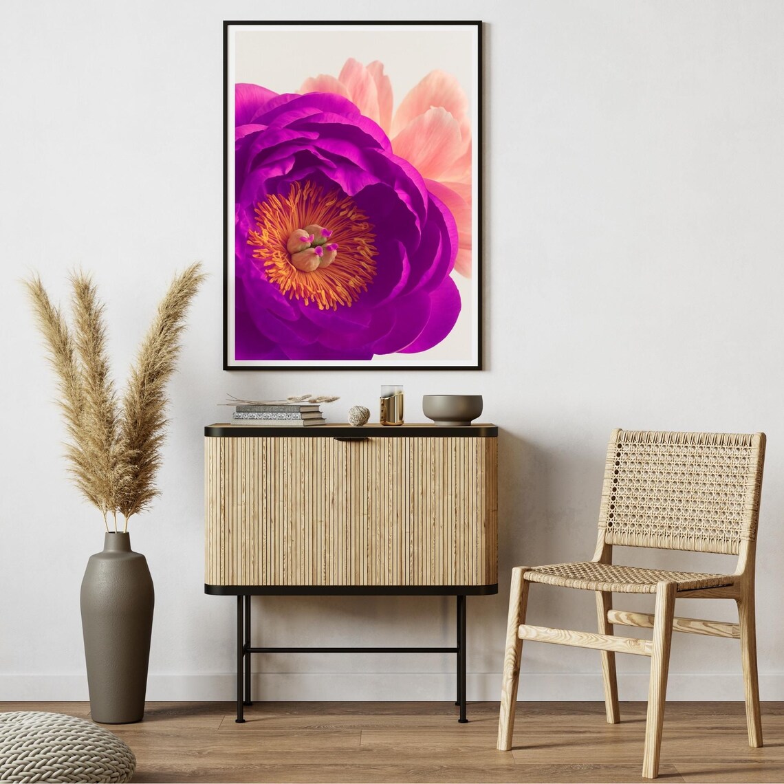 Peony Wall Art Print, Bold Botanical Closeup