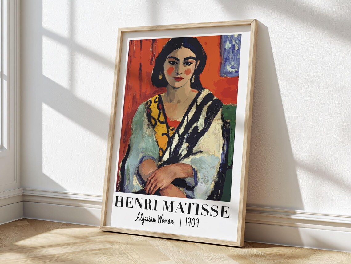 Henri Matisse Algerian Woman 1909 Bold Colorful Portrait Poster - Image 2