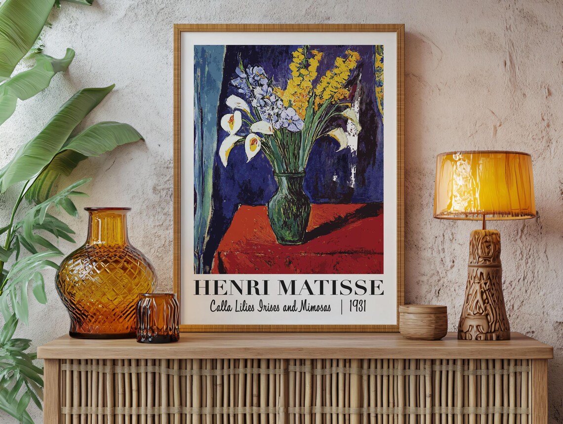 Henri Matisse Calla Lilies Irises and Mimosas 1931 Art Poster - Image 2