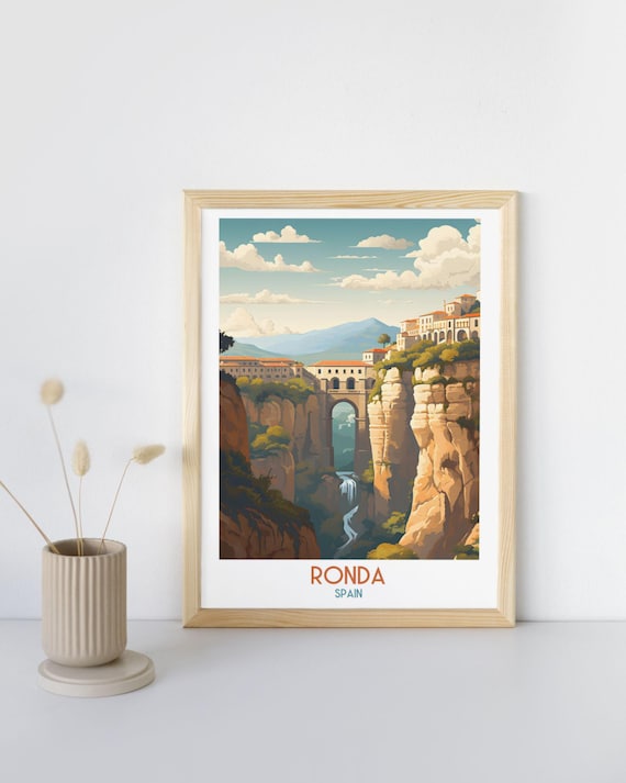 Ronda Spain Puente Nuevo Bridge Over Dramatic Gorge Travel Art Print
