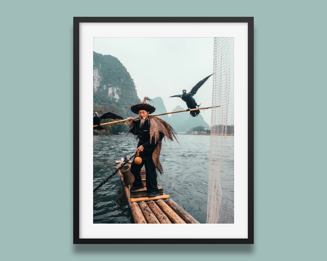 Yangshuo Cormorant Fisherman Travel Poster