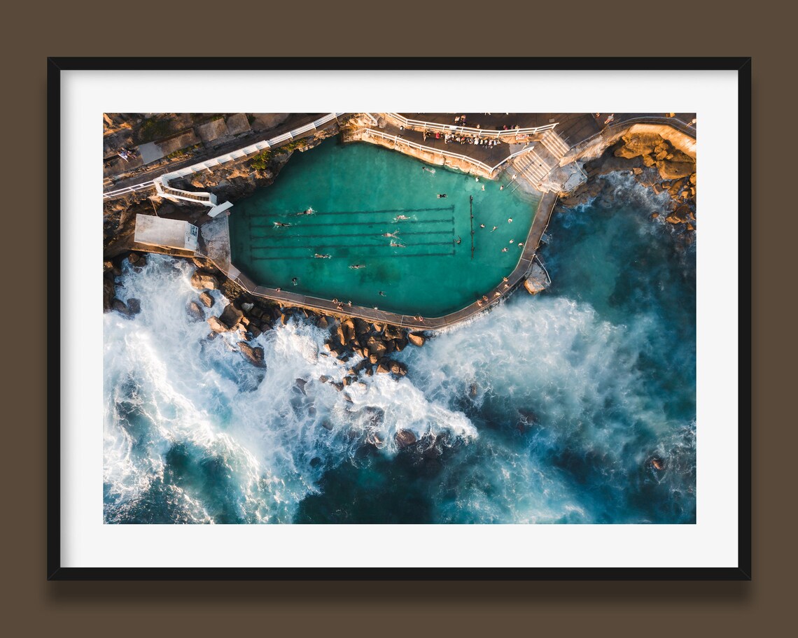 Bronte Beach Rock Pool Poster, Sydney Australia